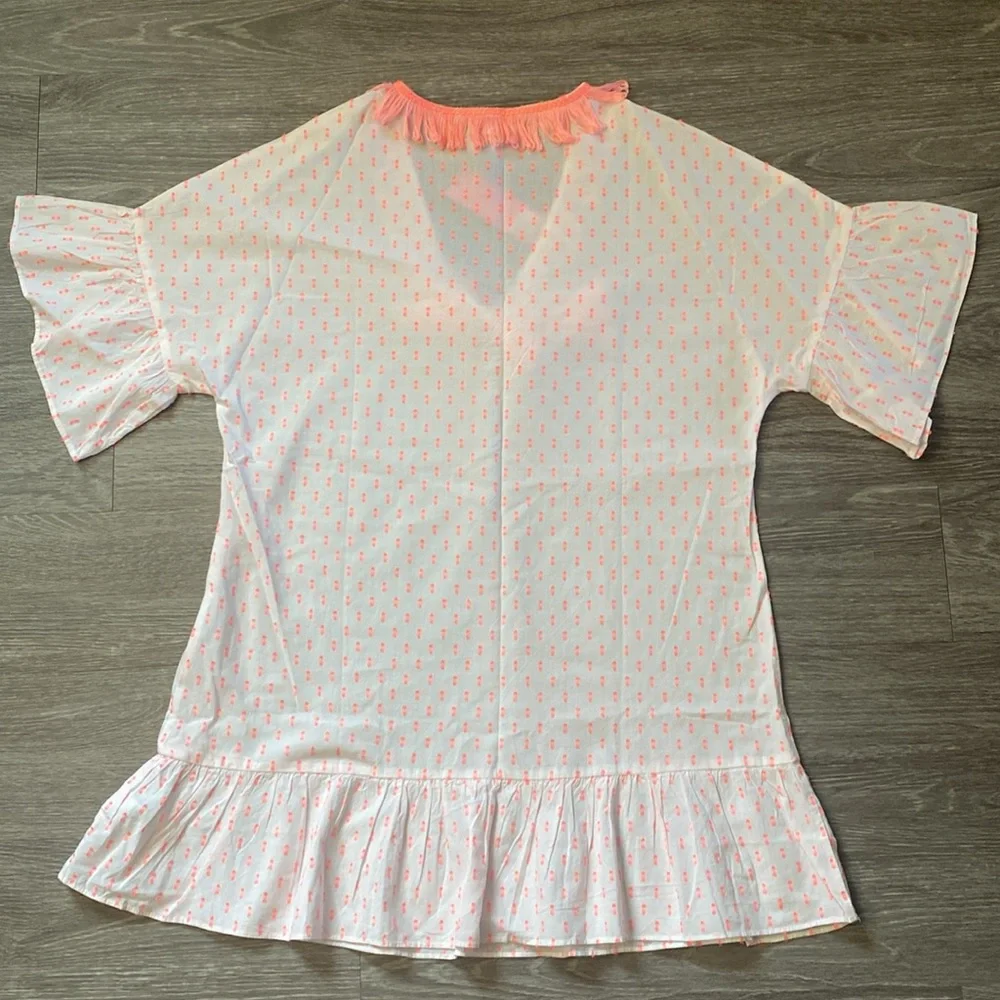 Lilly Pulitzer Kipper Coverup, NWT, Size S/M, Neon Clip, Tangelo, Coral & White - Picture 6 of 8